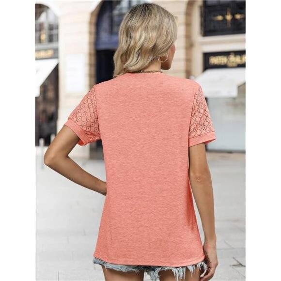 2PCS Womens Tops Casual Crewneck - Picture 2 of 6